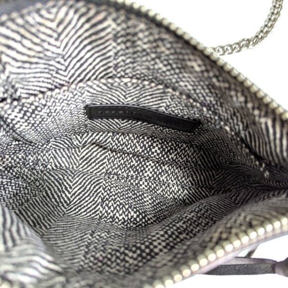Rebecca Minkoff Leather Zip Chain Crossbody- Gray - Picture 10 of 11